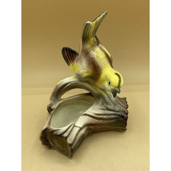 Maddux of California Pottery Yellow Parakeet On Branch Planter Vintage READ - Picture 1 of 12